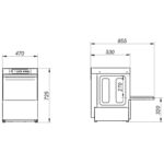 Lavavasos cesta 400 x 400.  Con bomba de desagüe. Edenox-AV-2100-B S1
