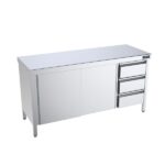 Mesa inox central. Con cajones derecha / izquierda. Gama 700 mm-Distform FCPBD7