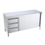 Mesa inox central. Con cajones derecha / izquierda. Gama 700 mm-Distform FCPBD7