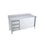 Mesa inox central. Con cajones derecha / izquierda. Gama 700 mm-Distform FCPBD7