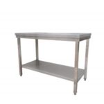 Mesa central de inox con estante inferior fondo 600. Irimar-MEC10060
