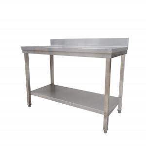 Mesa mural de inox con estante inferior fondo 600. Irimar-MEM