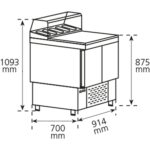 Mesa refrigerada para pizzas y ensaladas. Gama 700. EDENOX-MPGP-100-G HC