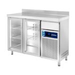 Mesa refrigerada snack, Trasmostrador Puerta cristal. Gama 600. EDENOX-MPS-FMPS-150 HC PC
