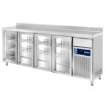 Mesa refrigerada snack, Trasmostrador Puerta cristal. Gama 600. EDENOX-FMPS-250 HC PC