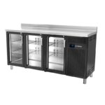 Mesa refrigerada GN 1/1. Gama 700. Puerta cristal. Negra. EDENOX-MPG-180 HC PC NEGRO
