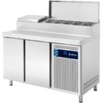 Mesa refrigerada para pizzas y ensaladas. Gama 700. EDENOX-MPGE2-135-I HC 1/3 GN