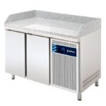 Mesa refrigerada para pizzas con granito. Gama 700. EDENOX-MPG-135 HC GR