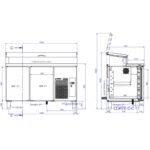 Mesa refrigerada para pizzas y ensaladas. Gama 700. EDENOX-MPGE2-180-I HC 1/3 GN