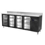 Mesa refrigerada snack, puerta de cristal. Gama 600. EDENOX-MPS-250 HC NEGRO PC