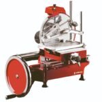 Cortadora de fiambres profesional, manual. Roja. Edenox-CVM-300