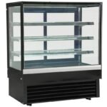 Vitrina refrigerada expositora para pastelería Cristal recto negra. Edenox-VERA-1200 R S1