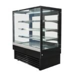 Vitrina refrigerada expositora para pastelería Cristal recto negra. Edenox-VERA-1200 R S1