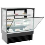 Vitrina refrigerada expositora para pastelería Cristal recto negra. Edenox-VERA-1200 R S1