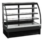 Vitrina refrigerada expositora para pastelería. Cristal curvo negra. Edenox-VERA-1200 C S1