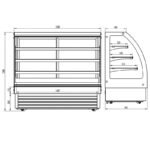 Vitrina refrigerada expositora para pastelería. Cristal curvo negra. Edenox-VERA-1500 C S1